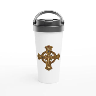 Ornate Celtic Crucifix Travel Mug