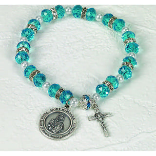 3-pack - Healing Saint Crystal Rosary Bracelet - St Dymphna