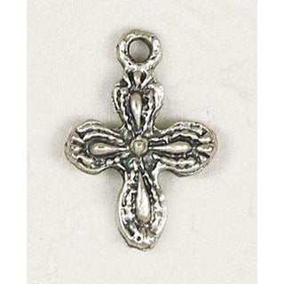 Bulk Floral Silver Tone Bracelet Cross