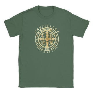 St. Benedict Medal Antique Gold T-Shirt - view 13