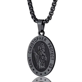 St. Christopher Necklace - Carbon-Plated Stainless Steel