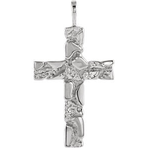 Sterling Silver Nugget Cross Pendant