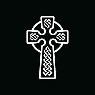 Celtic Cross White Vinyl ShapeCut Decal