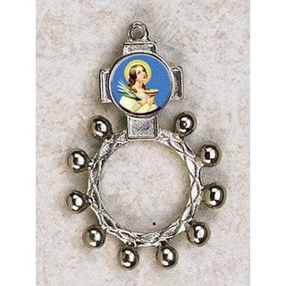 Bulk Saint Lucy Finger Rosary - Silver tone