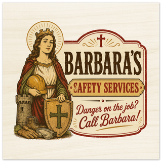 St. Barbara's Safety Services Wood Plaque - view 6