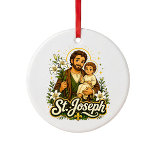 St. Joseph and Child Jesus Ceramic Ornament