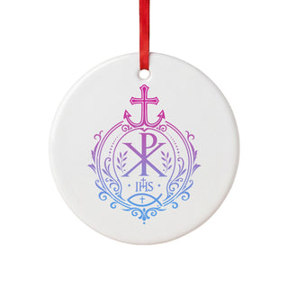 Chi Rho Ombre Emblem Ceramic Ornament
