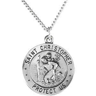 Sterling Silver St. Christopher/Us Army Pendant with Chain