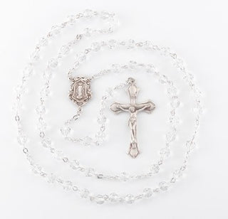 Austrian Crystal Sterling Silver Rosary - Engravable