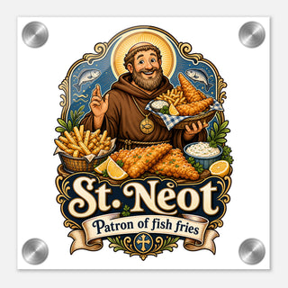 St. Neot Patron of Fish Fries Acrylic Wall Plaque - view 5