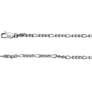 16-inch Figaro Chain with Lobster Clasp - Sterling Silver