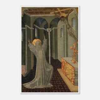 Kneeling Saint Before the Crucifix Framed Print - view 18