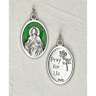 Bulk Saint Jude Double Sided Green Enamel Medals