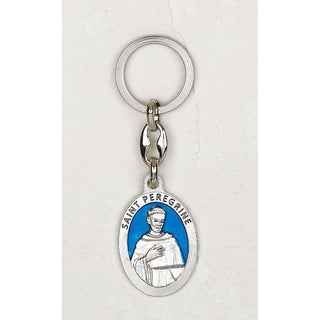 6-pack - Saint Peregrine Oval Enameled Key Chain