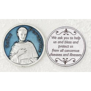 Bulk Blue Enameled St. Peregrine Token