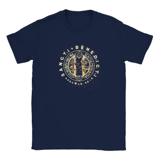 St. Benedict Medal Distressed Gold T-Shirt - view 14