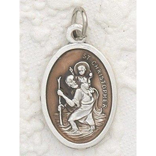 25-Pack - Saint Christopher Brown Enamel Pendant