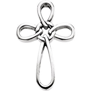 14K White 34.25x24 MM Cross Pendant