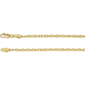 20-inch Diamond Cut Cable Chain with Lobster Clasp - 14K Yellow Gold