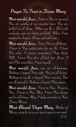 Divine Mercy Prayer Card