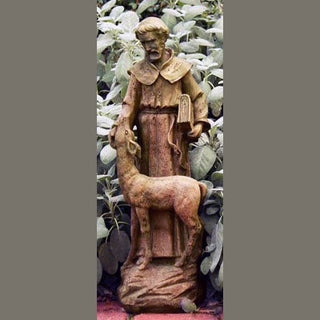 Saint Francis With Deer Statue - 20-inch