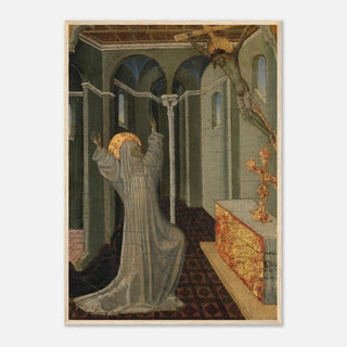 Kneeling Saint Before the Crucifix Framed Print - view 12