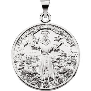 Sterling Silver 26 MM St. Francis of Assisi Medal