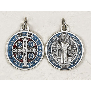 25-Pack - 3/4" St Benedict Enameled Pendant- Lt Blue