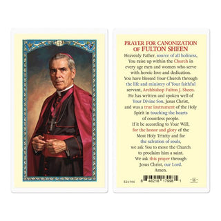 Prayer for Canonization of Fulton Sheen Laminated Holy Card, 25-Pack