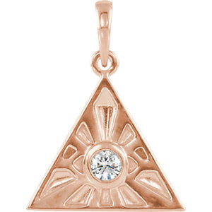 14K Rose 1/10 CTW Diamond Eye of Providence Pendant