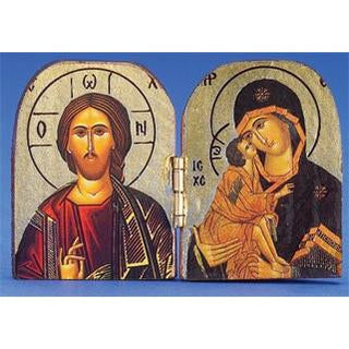 Greek Icon - Diptych Gold Printed Icon - PANTOCRATOR