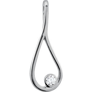 14K White .06 CTW Diamond The Tears of Christ Galilee
