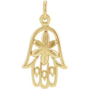 Sterling Silver Plated with 24K Gold Hamsa Charm