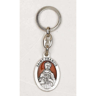 6-pack - Saint Francis Oval Enameled Key Chain
