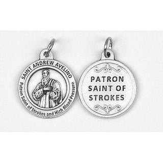 25-Pack - Healing Saints 3/4 inch Pendant with Saint Andrew Avelino - Strokes and High Blood Pressure
