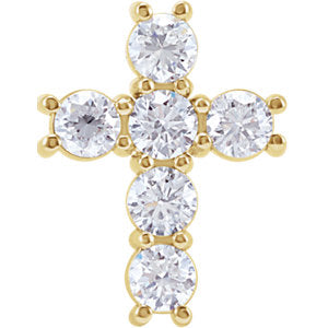 14K Gold 1 1/6 CTW Diamond Cross Pendant