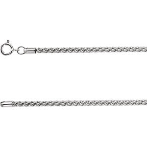 16-inch Popcorn Chain with Spring Ring - Sterling Silver