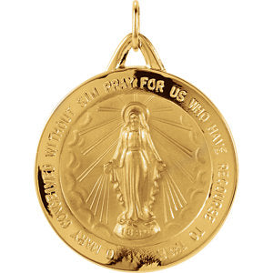14K Gold 25 MM Miraculous Medal