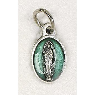 Bulk Our Lady of Guadalupe Oval Green Enamel Bracelet Medals