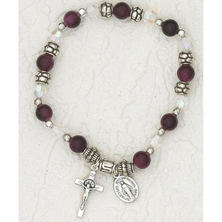 4-pack - Amethyst - Italian Faux Birthstone Stretch Bracelet