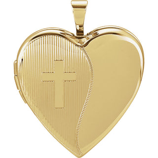 14K Yellow Gold Locket With Cross