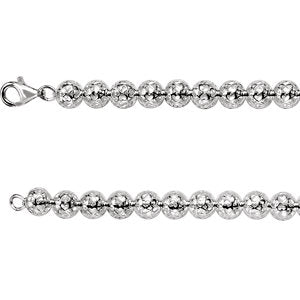 20-inch Bead Necklace with Lobster Claps - Sterling Silver