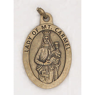 Bulk 1 inch Premium Mount Carmel Medals in Brass Tone - 2 options