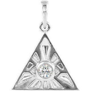 Sterling Silver 1/10 CTW Diamond Eye of Providence Pendant
