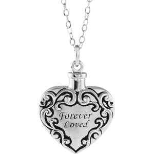 Sterling Silver "Forever Loved" Ash Holder 18" Necklace