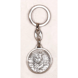 6-pack - Saint Christopher Round Silver Tone - Version 3