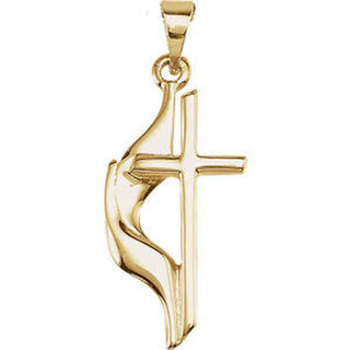 10K Yellow 19x10 MM Methodist Cross Pendant