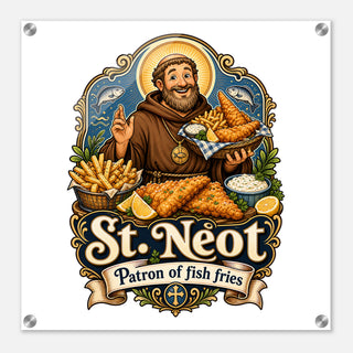 St. Neot Patron of Fish Fries Acrylic Wall Plaque - view 2