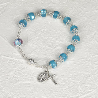 4-pack - Turquoise Cat's Eye Rosary Bracelet with Magnetic Clasp
