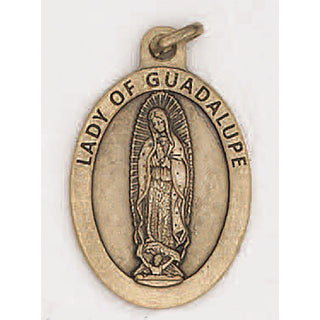 Bulk 1 inch Premium Lady of Guadalupe Medals in Brass Tone - 2 options